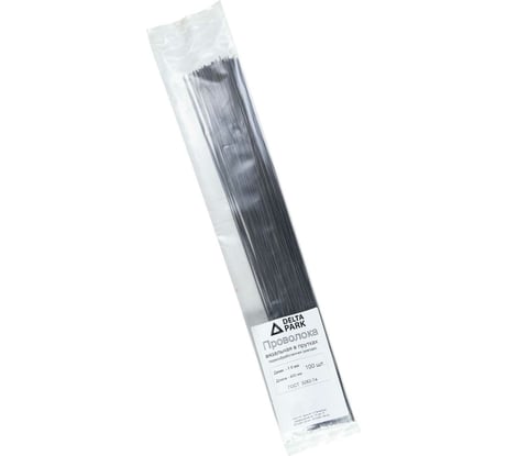 Вязальная проволока в прутках Delta-Park (400 мм; 100 шт.; термообработанная; мягкая; диаметр 1 мм) ГОСТ 3282-74 provoloka100_10