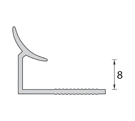 Раскладка внутренняя для плитки Ideal 8 мм, 2.5 м, 002 светло-серый Вп8 002 СВТ СЕР