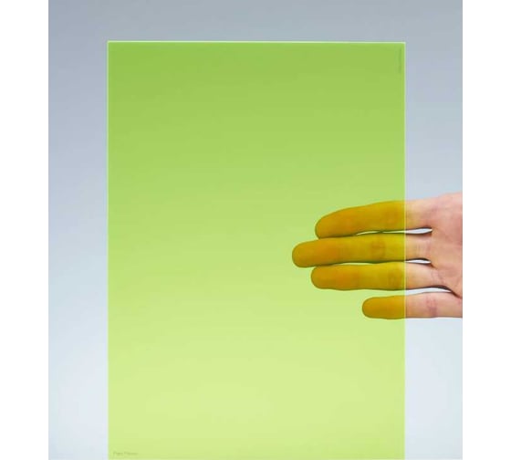 Оргстекло Papa Plastic флуоресцентное зеленое, литое, 60х40 см, 3 мм, 1 лист. FLU-ZEL-60-40-3