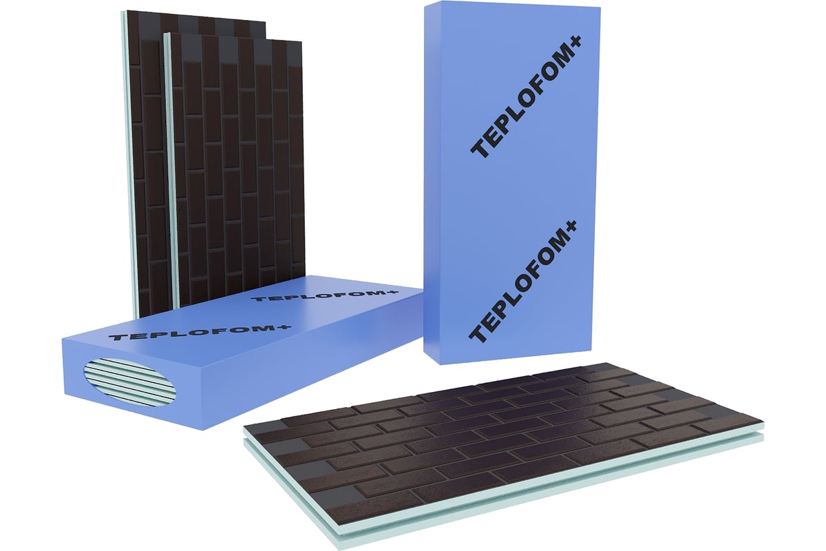 Фасадная панель декоративная под кирпич Teplofom+ 50мм 4 шт (2.88 м2) для  наружной отделки дома и утепление стен Асф/шокТ50 - выгодная цена, отзывы,  характеристики, фото - купить в Москве и РФ