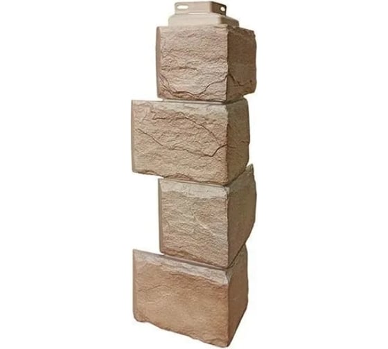 Угол наружный к фасадной панели FINEBER Камень природный, песочный 455x137 мм, 4 шт., FB.F.ST2.a1.E.18.4 1