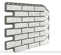 Фасадная панель FINEBER Кирпич Баварский, белый 795x595 мм, 10 шт., 0,38м² FB.FP.BVR.01