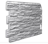 Фасайдинг FINEBER Дачный Скол 3D-Facture, светло-серый, шт 795x595 мм, 10 шт., 0,41м² FB.FP.DA.SK.3DF.cLgr