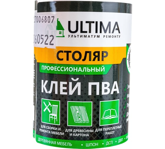 Клей ПВА ULTIMA СТОЛЯР флакон 0,08 кг ULTSTL008