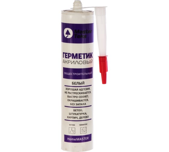 Общестроительный герметик MASTERTEKS HOMEMASTER акрил. 260 мл белый 12 53364