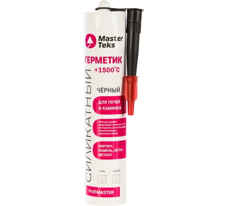 Силикатный герметик MASTERTEKS PROFMASTER для печей и каминов 260 мл черный 12 53396