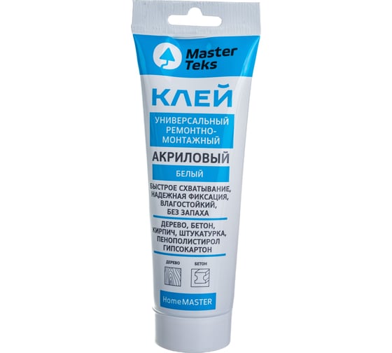 Ремонтно-монтажный клей MASTERTEKS HOMEMASTER акрил. белый 400 г тюбик 12 53424