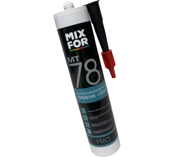 Герметик MIXFOR MT-78 HiTemp +1500Ct, 260 мл черный 10046289