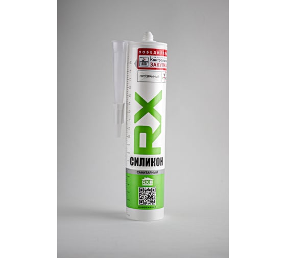 Комплект силиконовый санитарный герметик RX Formula прозрачный, 280 мл, 11 шт. + пистолет - выжиматель 88-0-0-086