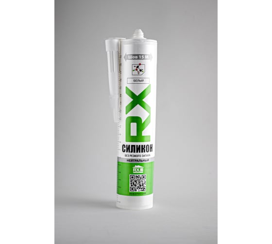Комплект cиликоновый герметик RX Formula нейтральный, белый, 260 мл, 6 шт. + пистолет - выжиматель 88-0-0-089