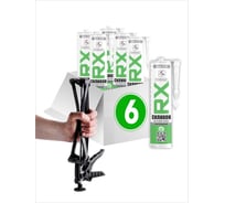 Комплект cиликоновый герметик RX Formula нейтральный, прозрачный, 260 мл, 6 шт. + пистолет - выжиматель 88-0-0-080