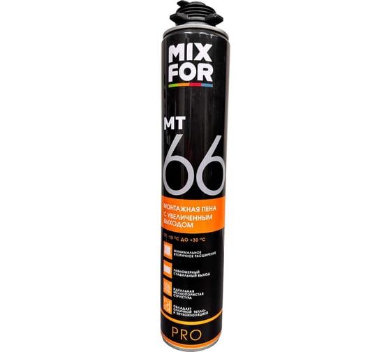 Монтажная профессиональная пена MIXFOR Foam Pro МТ66 от -10 до +30 С, 850 мл A1205Z-1