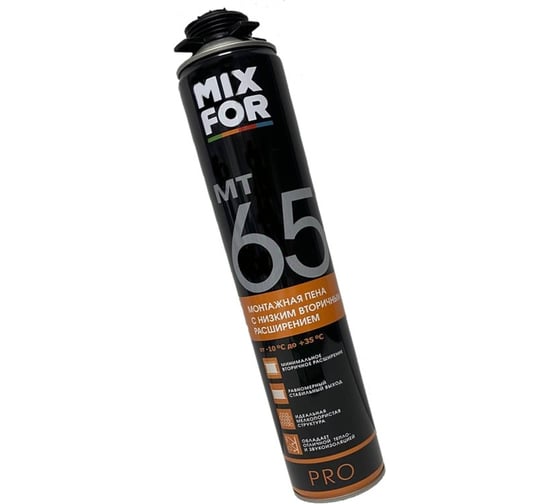 Монтажная профессиональная пена MIXFOR Foam Pro от -10 до +35 С, 750 мл МТ65