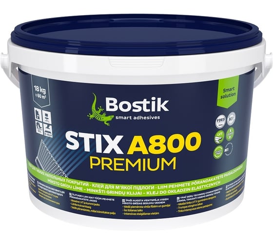 Высокоэффективный акриловый клей для напольных покрытий BOSTIK STIX A800 PREMIUM 18 кг 30615491 1