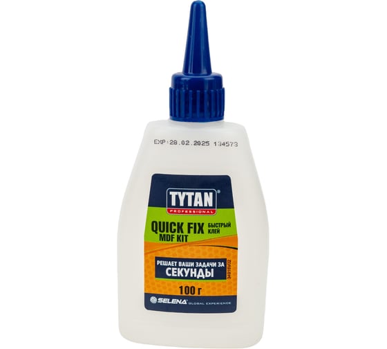 Цианакрилатный клей для МДФ TYTAN PROFESSIONAL Quiсk Fix двухкомпонентный, 400 мл+100 г, прозрачный 262394