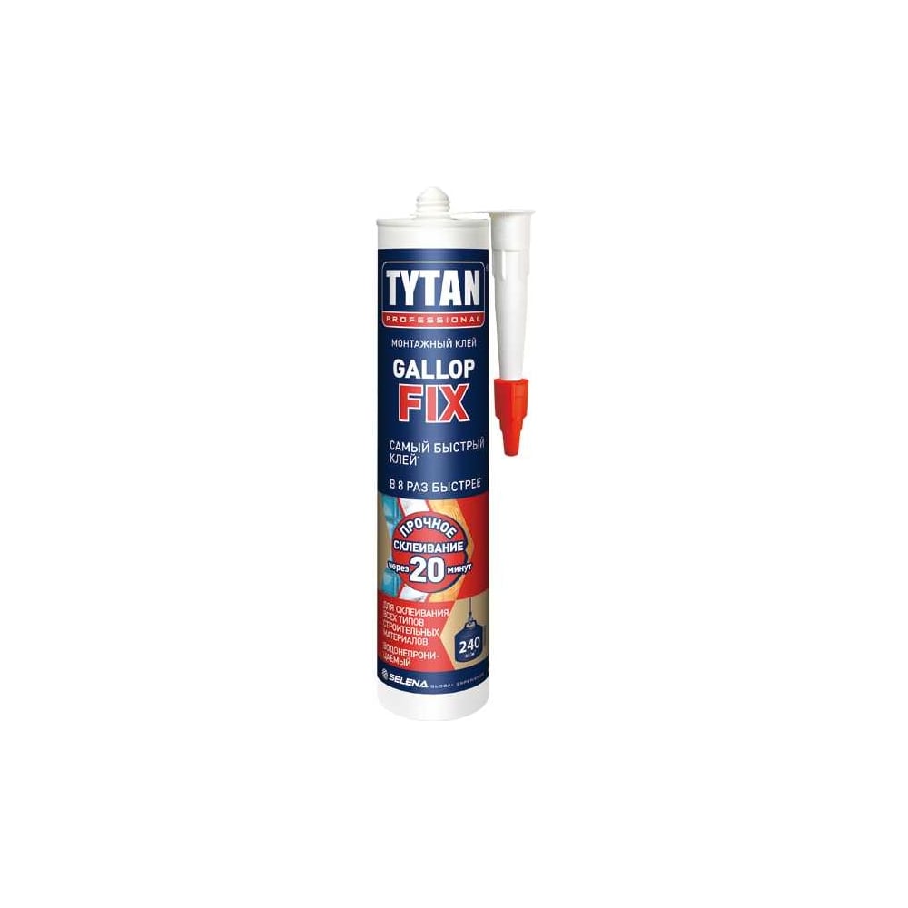 Монтажный клей TYTAN PROFESSIONAL Gallop Fix, 290 мл, белый 53241 ...