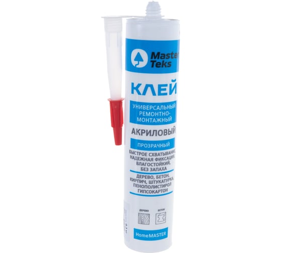 Ремонтно-монтажный клей MASTERTEKS HOMEMASTER акрил. прозрачн. 300 г 12 53427