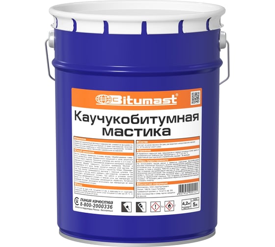 Каучукобитумная мастика, 5 л Bitumast 4607952900141 15919550