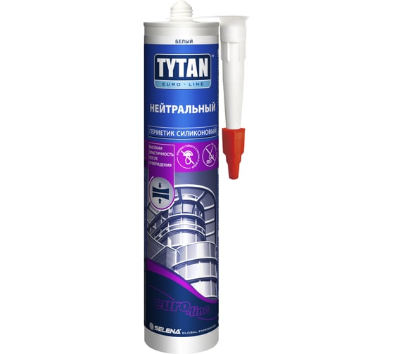 Силиконовый нейтральный герметик TYTAN EURO-LINE белый 290мл 59629