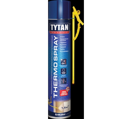 Напыляемая теплоизоляция TYTAN PROFESSIONAL THERMOSPRAY полиуретановая бытовая 800мл 66350 1