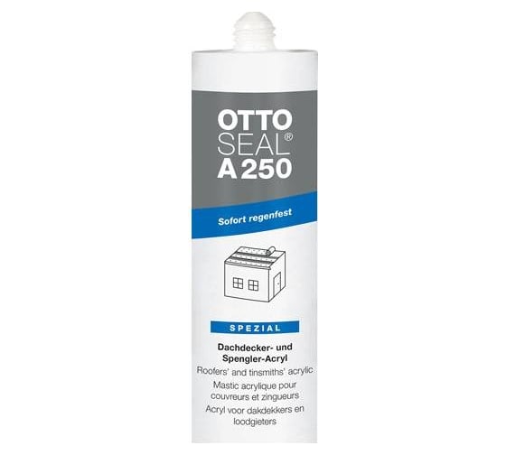 Профессиональный акрилат-сополимерный герметик для окон и кровли OTTO-CHEMIE OTTOSEAL A250 С30 суперпрозрачный A250/C30