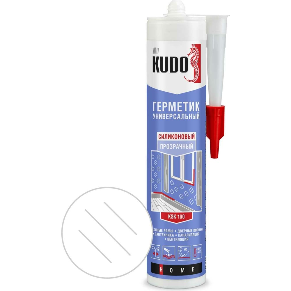 Силиконовый универсальный герметик KUDO прозрачный, 280 мл KSK-100 ...