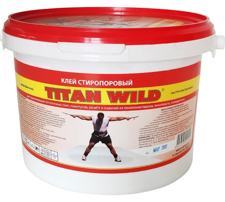 Клей TITAN WILD СТИРОПОР РОССИЯ белоснежный 4,0 кг ведро TWS4,0