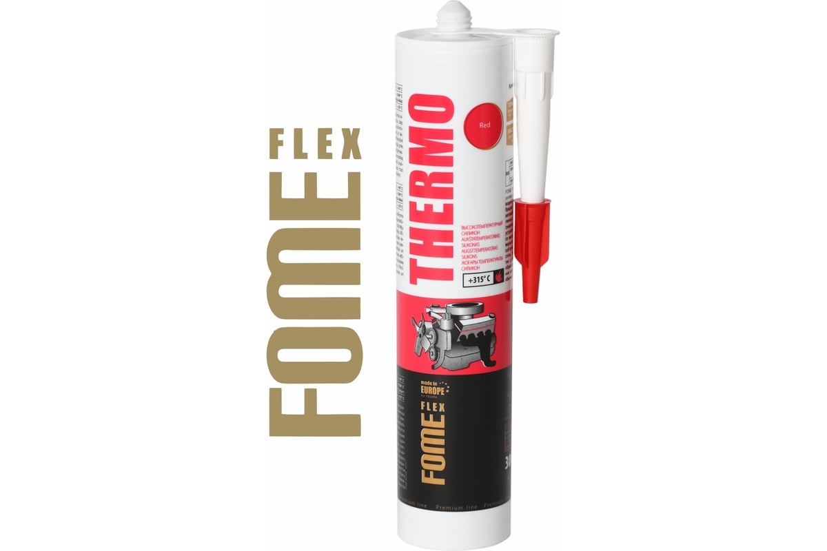 Силиконовый высокотемпературный герметик FOME FLEX Thermo (красный; 315 ...
