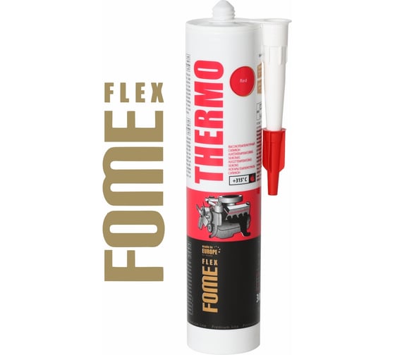 Силиконовый высокотемпературный герметик FOME FLEX Thermo (красный; 315 .