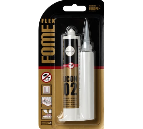 Силиконовый герметик FOME FLEX SANITARY SILICON 102 (прозрачный; 70 мл; блистер) 01-4-1-150