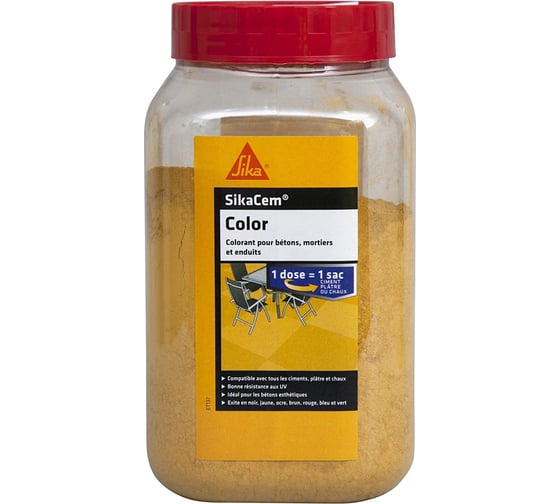 Пигменты для бетона и строительных растворов Sika SikaCem Color S желтый RU, 0.4 кг 421 1