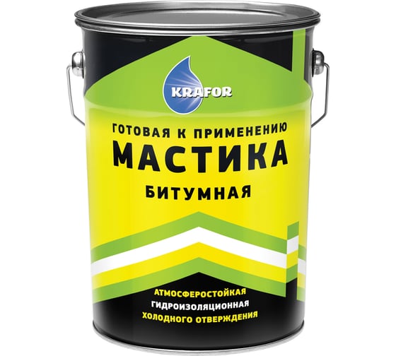 Битумная мастика KRAFOR 16 кг 1/33 43897