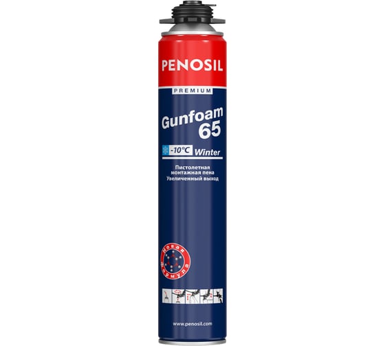 Монтажная профессиональная пена Penosil зимняя Premium Gunfoam 65 winter 870 мл A1389Z