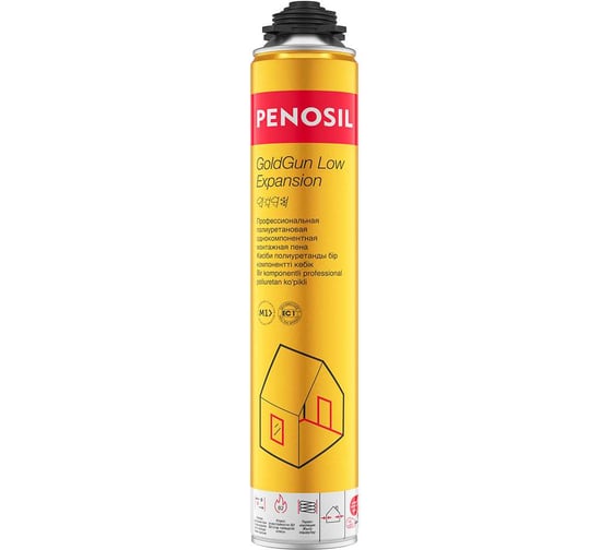 Монтажная профессиональная пена Penosil с низким расширением всесезонная GoldGun Low Expansion 750 мл A1573Z 1