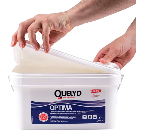 Готовый клей для стеклообоев Quelyd OPTIMA 5 л 30860282