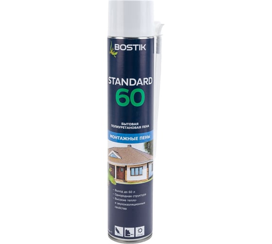 Бытовая полиуретановая пена Bostik Standard 60 750 мл 10217