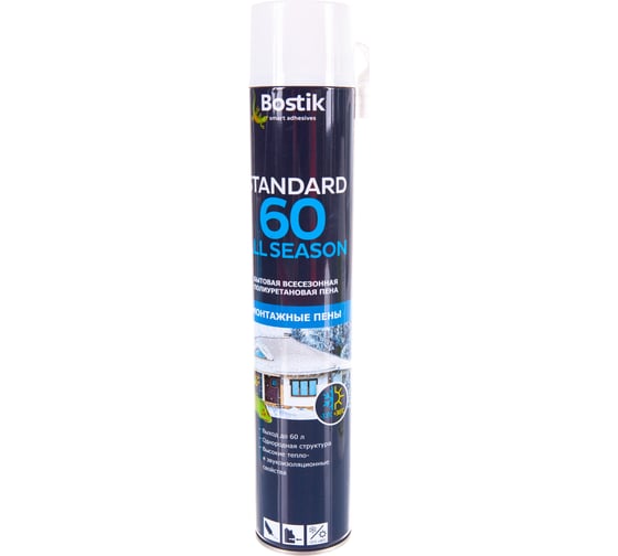 Бытовая полиуретановая всесезонная пена Bostik Standard 60 All SEASON 750 мл 10220