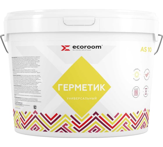 Акриловый герметик ECOROOM AS-10 универсальный, белый, 15 кг E-Герм-4180/15