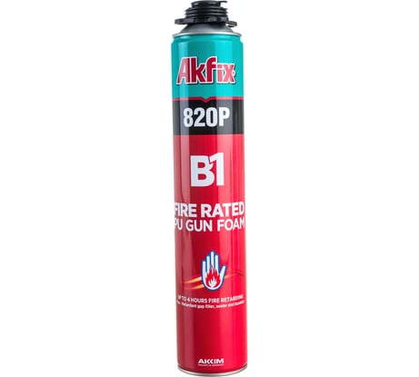 Огнестойкая профессиональная монтажная пена Akfix 820P B1, 1000 гр. FA025