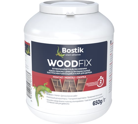 Быстросхватывающийся клей для дерева Bostik WOOD FIX 650 г 30612000 1