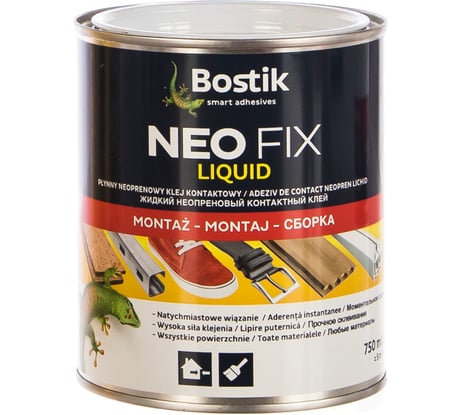 Жидкий неопреновый контактный клей Bostik NEO FIX 750 мл 30611646