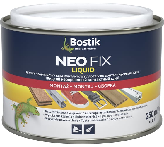 Жидкий неопреновый контактный клей Bostik NEO FIX 250 мл 30611660