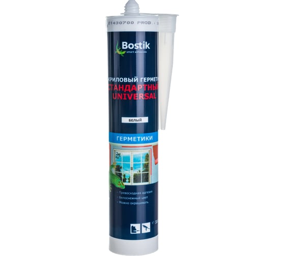 Акриловый стандартный герметик Bostik Universal 300 мл белый 12012274