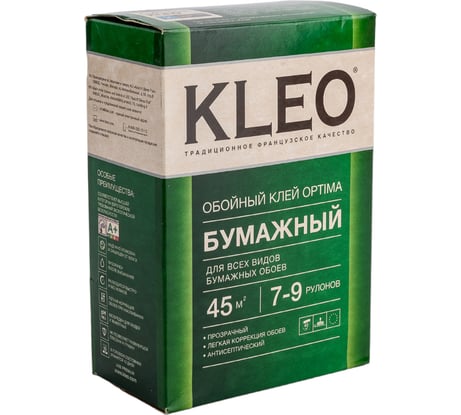 Обойный клей для любых бумажных обоев KLEO сыпучий 011 OPTIMA 7-9P