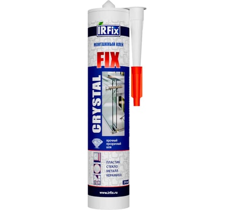 Монтажный прозрачный каучуковый клей IRFIX CRYSTAL FIX 310 мл 20008