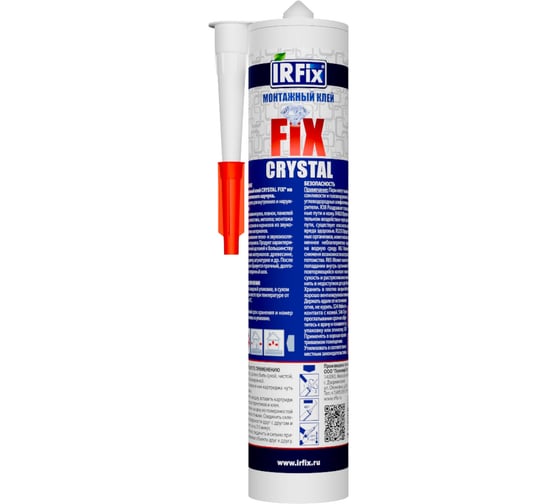 Монтажный прозрачный каучуковый клей IRFIX CRYSTAL FIX 310 мл 20008