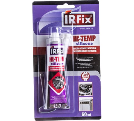 Высокотемпературный силиконовый герметик IRFIX HI-TEMP красный, 60 мл 20069