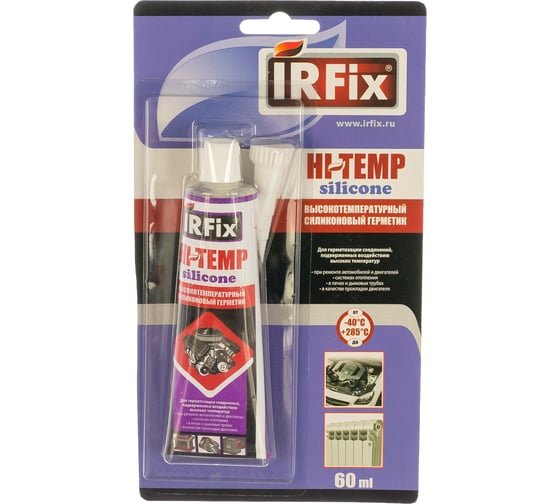 Высокотемпературный силиконовый герметик IRFIX HI-TEMP красный, 60 мл 20069