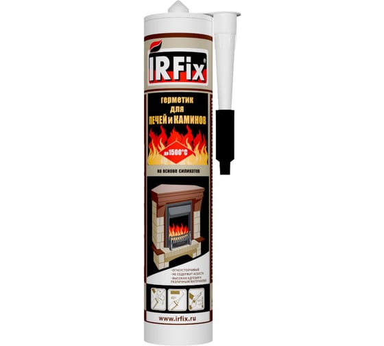 Герметик IRFIX для печей и каминов +1500ºС 310мл черный 20015