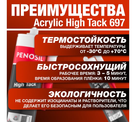 Монтажный клей Penosil SpeedFix Acrylic High Tack 697 280 мл H4756